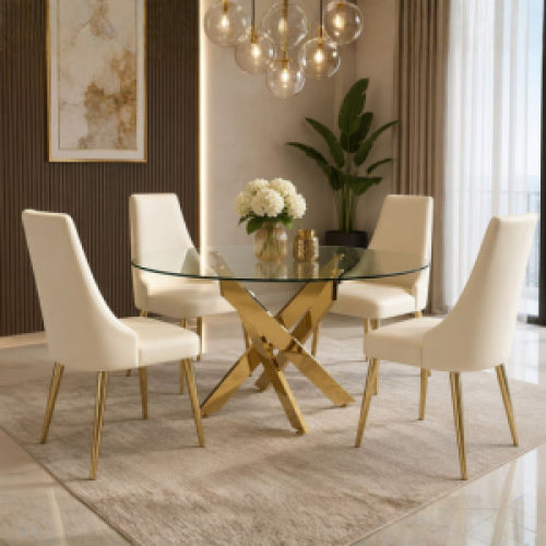 Comedor Elegante de 4 Sillas